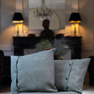 Coussin Heureux Tricotine Vert - Laine Française